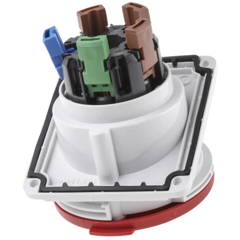Schneider Electric Panel Mount Industrial Power Connector 3P+N+PE 32A 415V IP44 Red Mureva 