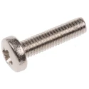 RS PRO Pozidriv Pan Brass Machine Screw Nickel Finish M3 Thread 12 mm Length 483-0108