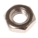 RS PRO Nickel Brass Hex Nut M3, Half Type, Nickel Plated, Overall Height 1.80mm, DIN 439 B 483-0338