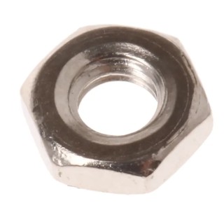 RS PRO Nickel Brass Hex Nut M3, Half Type, Nickel Plated, Overall Height 1.80mm, DIN 439 B 483-0338