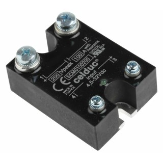 Celduc SCM Series Solid State Relay, 100 A Load, 200 V Load, 32V Control, DIN Rail Mount SCM0100200