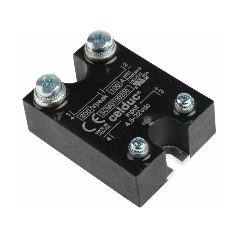 Celduc SCM Series Solid State Relay, 100 A Load, 200 V Load, 32V Control, DIN Rail Mount SCM0100200