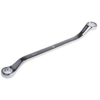 RS PRO Offset Ring Spanner 17 to 19 mm², Chrome Vanadium Steel, Chrome Finish, 270mm Overall Length 495-3908