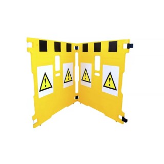 Addgards Yellow Folding Safety Barrier, 1.1m Height, 30mm Diameter, Polyethylene 2R11