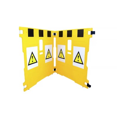 Addgards Yellow Folding Safety Barrier, 1.1m Height, 30mm Diameter, Polyethylene 2R11