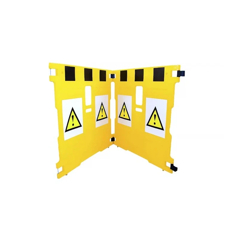 Addgards Yellow Folding Safety Barrier, 1.1m Height, 30mm Diameter, Polyethylene 2R11
