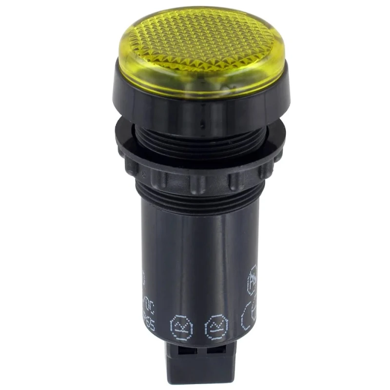 Sloan Yellow 24V Panel Mount Indicator, Prominent Bezel, 20mA Current, IP65 