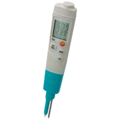 Testo pH Meter 206-pH1 Starter Set, ±0.02 pH Accuracy, 0.01 pH Resolution, 14 pH Max, 60 °C Max 0563 2065