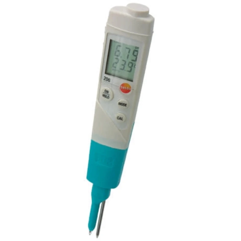 Testo pH Meter 206-pH1 Starter Set, ±0.02 pH Accuracy, 0.01 pH Resolution, 14 pH Max, 60 °C Max 0563 2065
