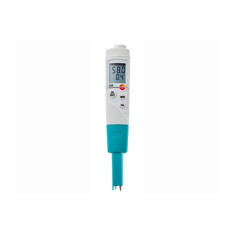 Testo pH Meter 206-pH1 Starter Set, ±0.02 pH Accuracy, 0.01 pH Resolution, 14 pH Max, 60 °C Max 0563 2065