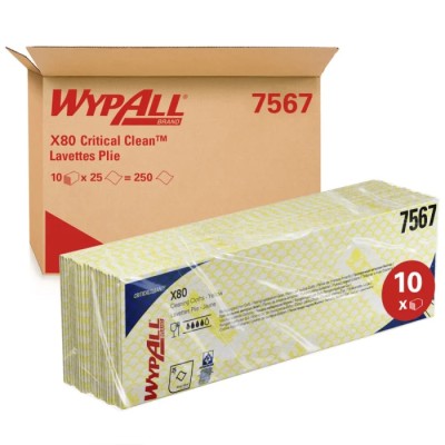 WYPALL WypAll Yellow Cloths for Industrial Cleaning Dry Use Pack of 25 Per Pack 420 x 360 mm 7567