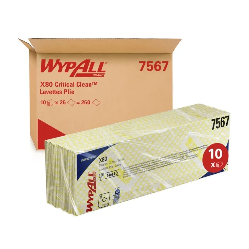 WYPALL WypAll Yellow Cloths for Industrial Cleaning Dry Use Pack of 25 Per Pack 420 x 360 mm 7567