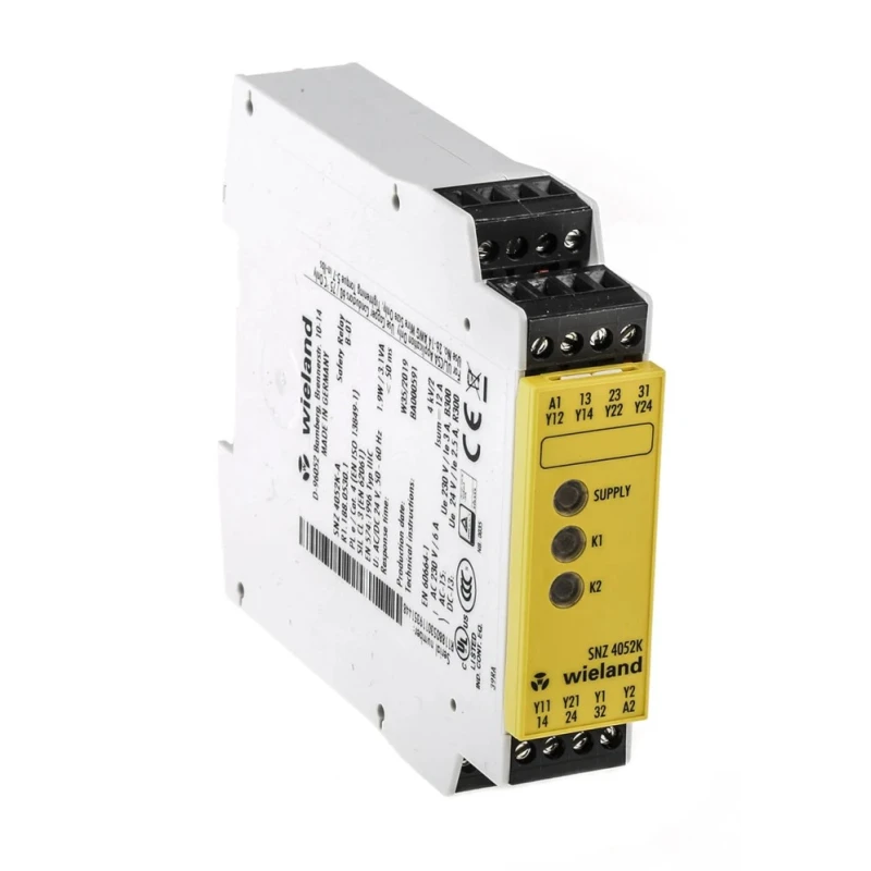 Wieland SNZ 4052 24V AC/DC Safety Relay with 2 Safety Contacts, 1 Auxiliary Contact, Screw Terminals R1.188.0530.1