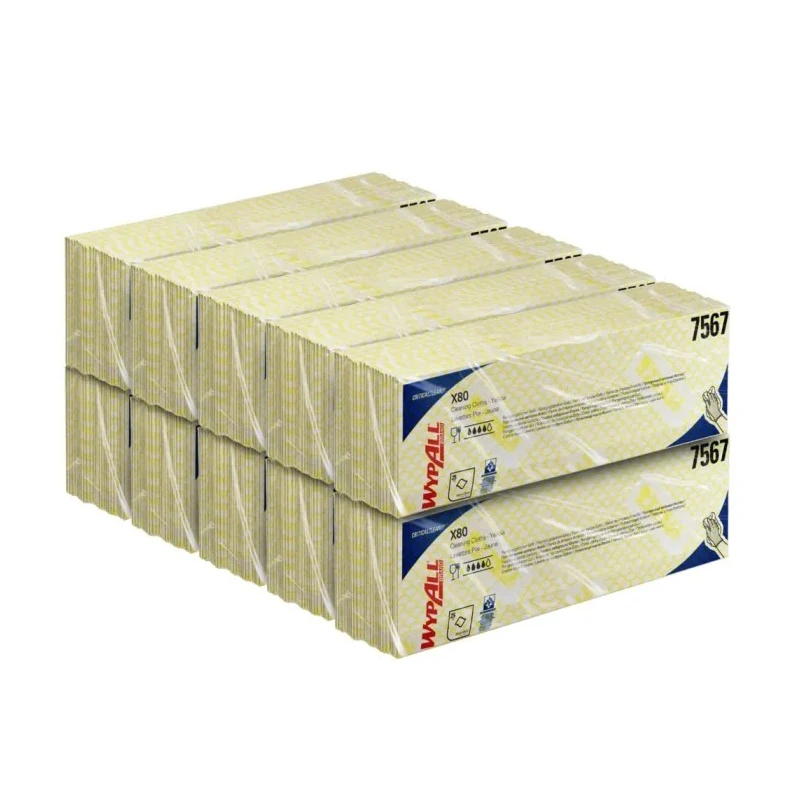 WYPALL WypAll Yellow Cloths for Industrial Cleaning Dry Use Pack of 25 Per Pack 420 x 360 mm 7567