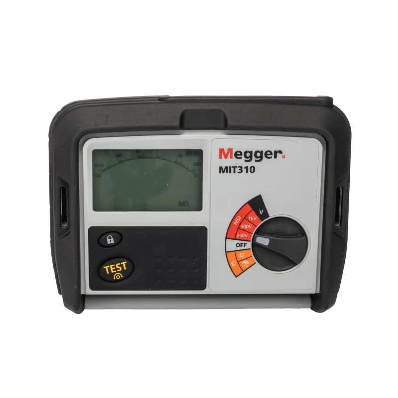 Megger Insulation & Continuity Tester 250 V Min, 1 kV Max, 1 mA Test Current, LCD Display MIT310