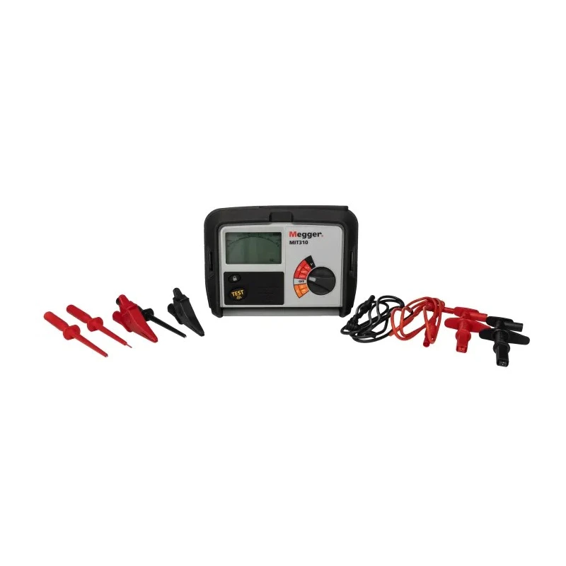 Megger Insulation & Continuity Tester 250 V Min, 1 kV Max, 1 mA Test Current, LCD Display MIT310