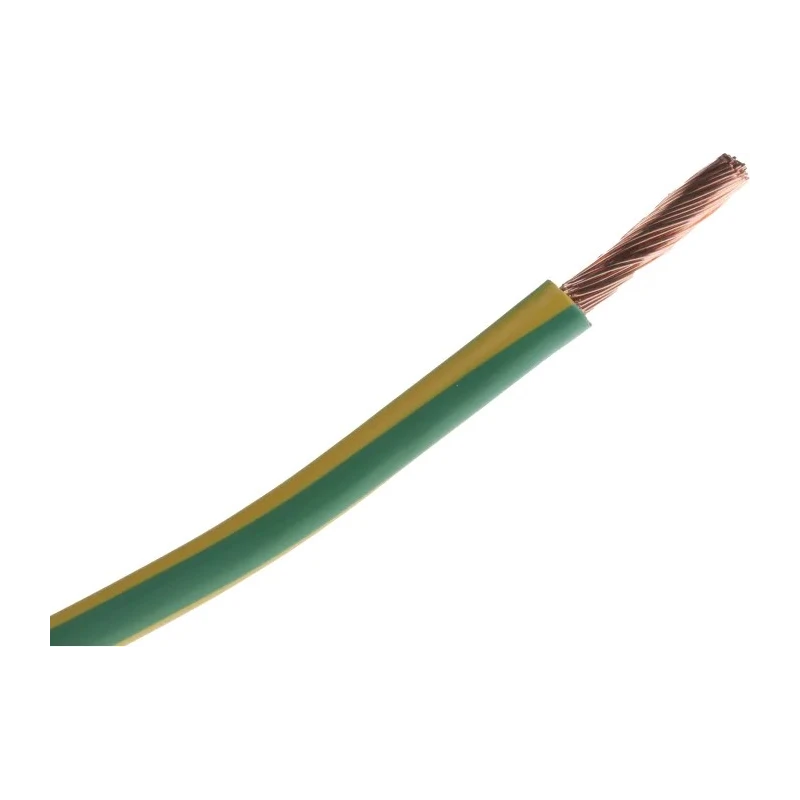 RS PRO Green, Yellow 10 mm² Hook Up Wire, 7 AWG, 80/0.4 mm Core Strands, 25 m Length, Polyvinyl Chloride Jacket 516-8000