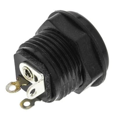 Lumberg Black ABS Panel Mount Industrial Power Connector 12V 1A 2-Pole Solder Terminal NEB/J 25 C