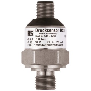 RS PRO Stainless Steel Pressure Switch 0 bar to 6 bar, Analogue Output 4 to 20 mA, Accuracy 0.5%, IP67, Flush 518-4428