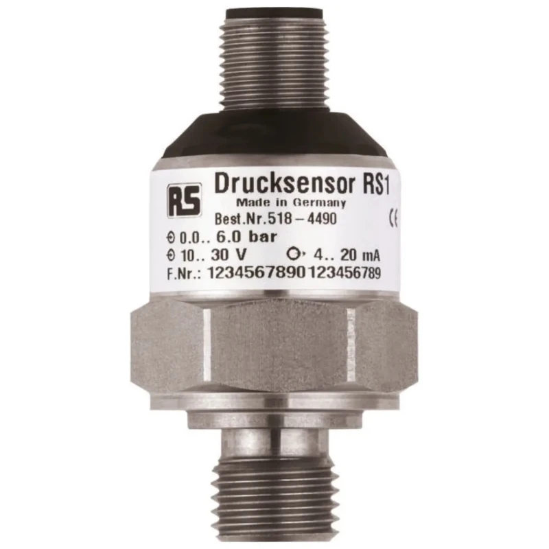 RS PRO Stainless Steel Pressure Switch 0 bar to 6 bar, Analogue Output 4 to 20 mA, Accuracy 0.5%, IP67, Flush 518-4428