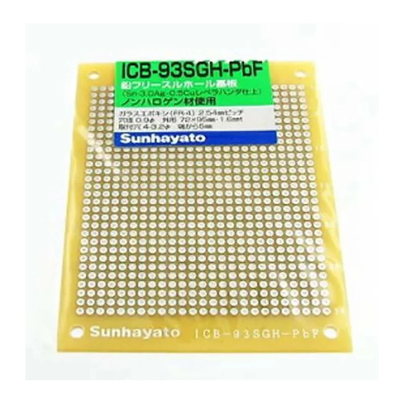 Sunhayato 2 Sided Matrix Board FR4 Epoxy Glass Fabric Laminate 0.9 mm Hole Diameter 95 mm x 72 mm ICB-93SGH-PBF