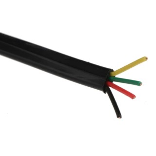 RS PRO 4 Core Telephone Cable, 7 x 0.127 mm Strand, Black PVC Sheath, 100 m Length 518-5689