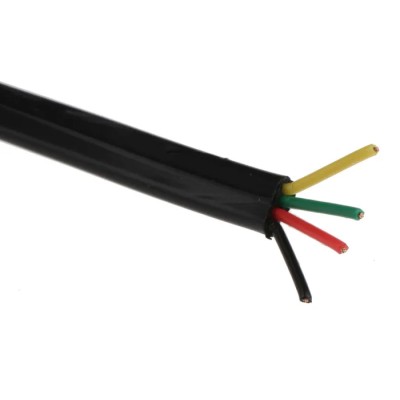 RS PRO 4 Core Telephone Cable, 7 x 0.127 mm Strand, Black PVC Sheath, 100 m Length 518-5689