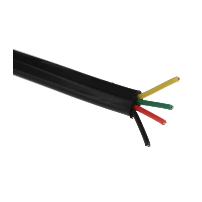 RS PRO 4 Core Telephone Cable, 7 x 0.127 mm Strand, Black PVC Sheath, 100 m Length 518-5689