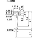 Mac 8 PD Series Straight Through Hole Socket Pin Solder 12A 125V Beryllium Copper Alloy Contact PD-310