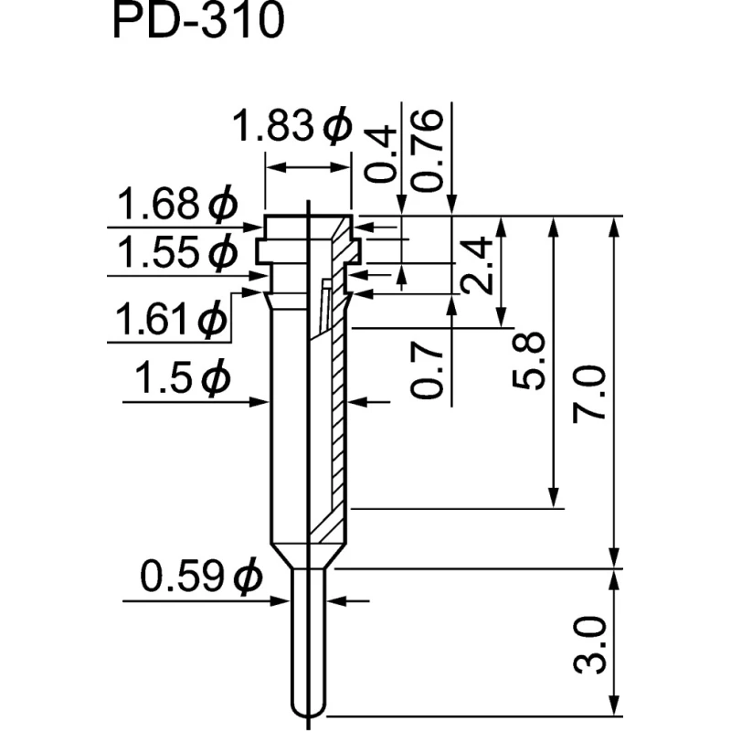 Mac 8 PD Series Straight Through Hole Socket Pin Solder 12A 125V Beryllium Copper Alloy Contact PD-310