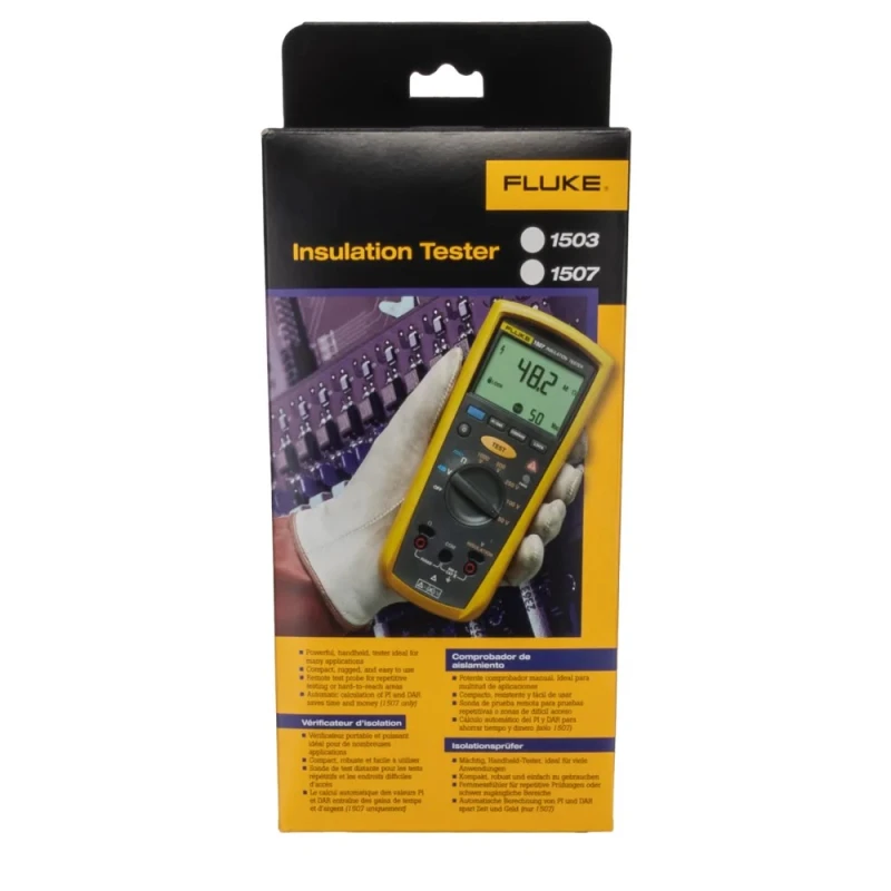 Fluke Insulation Tester 500 V Min, 1 kV Max, 2000 mΩ, CAT IV 600V, CAT III Safety Ratings FLUKE 1503