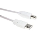 TE Connectivity USB 2.0 Male USB Type A to Male USB B Cable White 2m 1487588-1