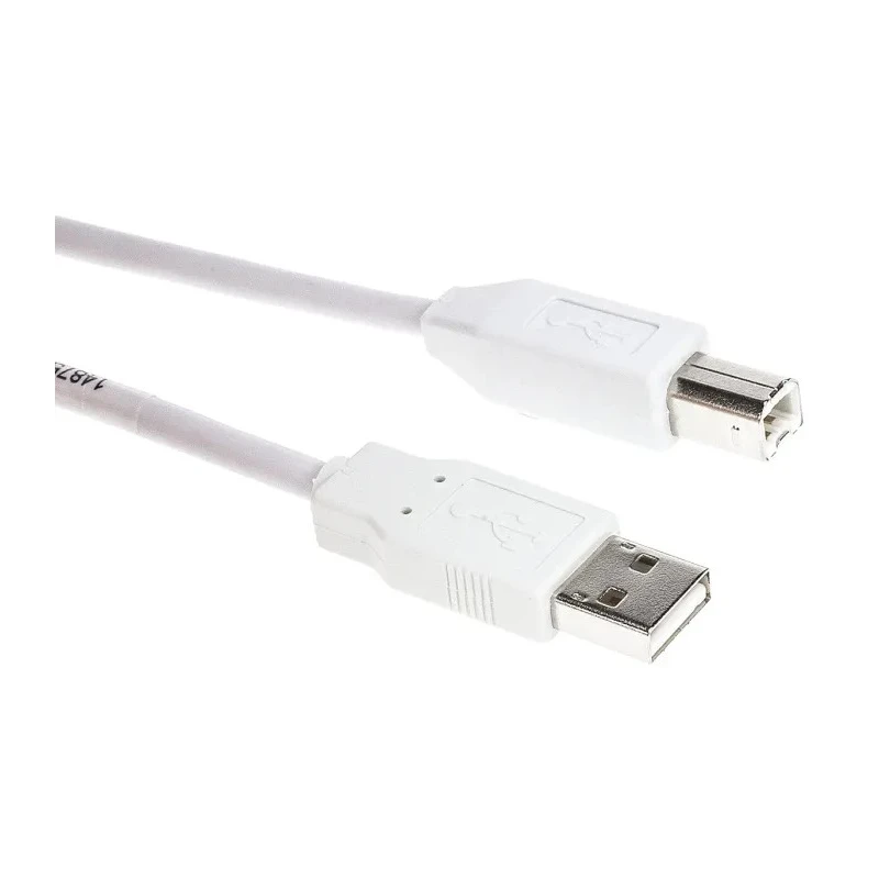 TE Connectivity USB 2.0 Male USB Type A to Male USB B Cable White 2m 1487588-1
