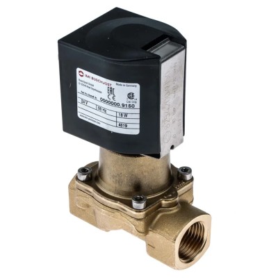 Buschjost 2 Port Normally Closed Brass Solenoid Valve 1/2 in Threaded, 24V DC 8254200.9151.02400