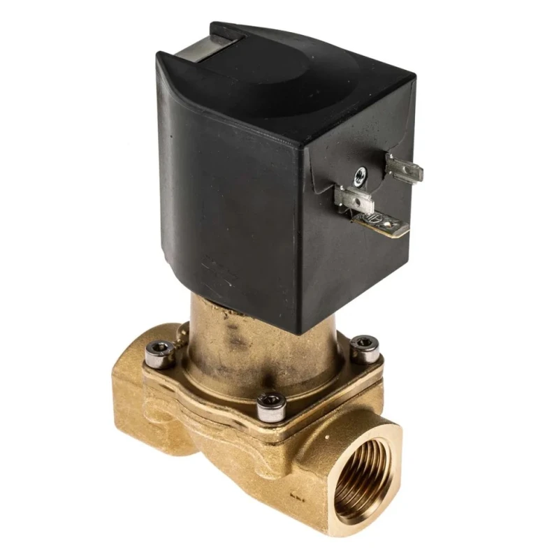 Buschjost 2 Port Normally Closed Brass Solenoid Valve 1/2 in Threaded, 24V DC 8254200.9151.02400