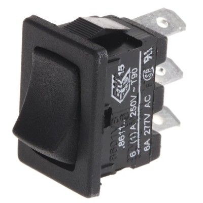 Arcolectric (Bulgin) Ltd SPST On-On On-(On) Panel Mount Rocker Switch Plastic Housing IP67 H8611VBAAB