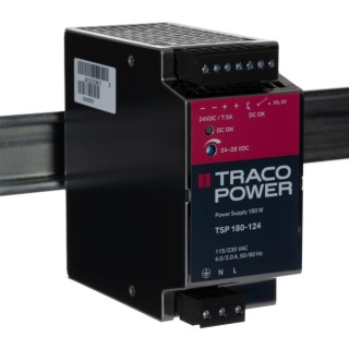 TRACOPOWER Switched Mode DIN Rail Power Supply 132V AC Input 28V DC 7.5A Output 180W TSP 180-124