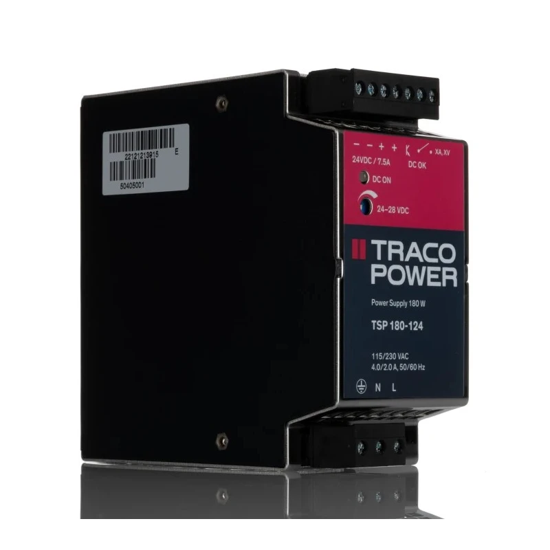 TRACOPOWER Switched Mode DIN Rail Power Supply 132V AC Input 28V DC 7.5A Output 180W TSP 180-124