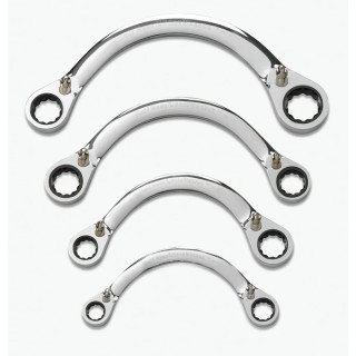 RS PRO Ratchet Spanner Set 4-Piece 3/8 x 7/16 To 3/4 x 7/8 in Chrome Vanadium Steel 537-5905