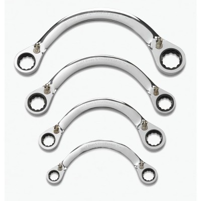 RS PRO Ratchet Spanner Set 4-Piece 3/8 x 7/16 To 3/4 x 7/8 in Chrome Vanadium Steel 537-5905
