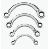 RS PRO Ratchet Spanner Set 4-Piece 3/8 x 7/16 To 3/4 x 7/8 in Chrome Vanadium Steel 537-5905
