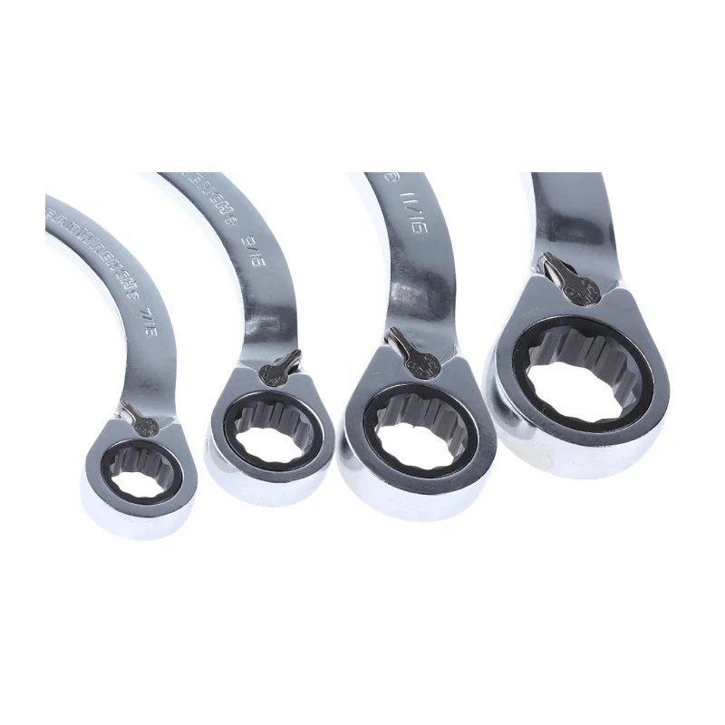 RS PRO Ratchet Spanner Set 4-Piece 3/8 x 7/16 To 3/4 x 7/8 in Chrome Vanadium Steel 537-5905