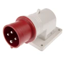 Scame IP44 Red Wall Mount Industrial Power Connector 3P+PE 16A 415V Right Angle IP44 IP44