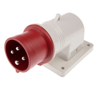Scame IP44 Red Wall Mount Industrial Power Connector 3P+PE 16A 415V Right Angle IP44 IP44