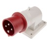 Scame IP44 Red Wall Mount Industrial Power Connector 3P+PE 16A 415V Right Angle IP44 IP44