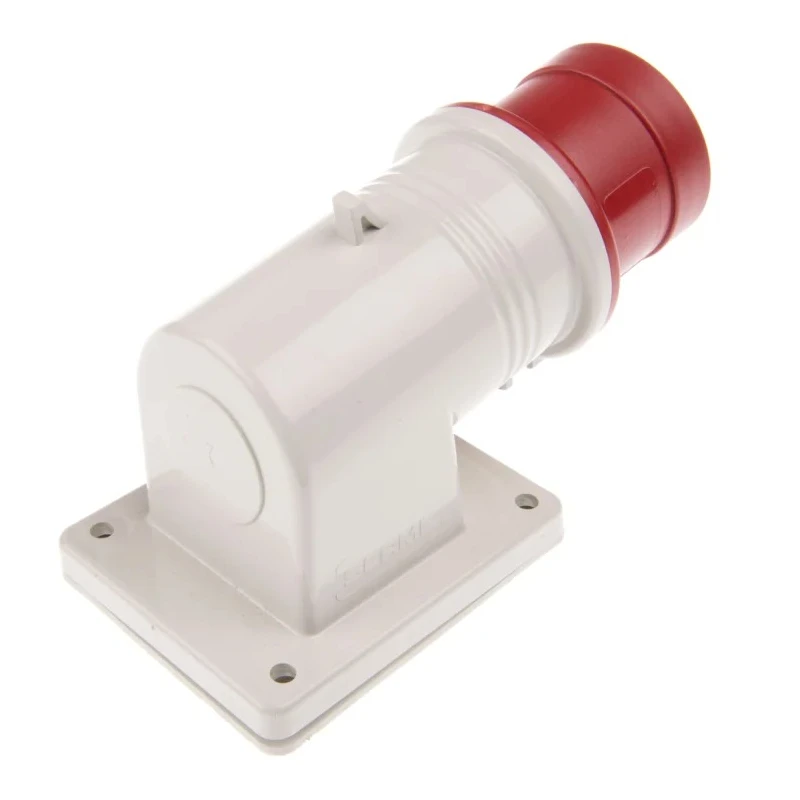Scame IP44 Red Wall Mount Industrial Power Connector 3P+PE 16A 415V Right Angle IP44 IP44