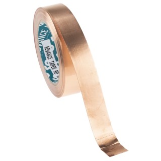 Advance Tapes Conductive Metallic Tape Copper Foil 25mm x 33m 0.06mm Thickness 155°C Max AT526
