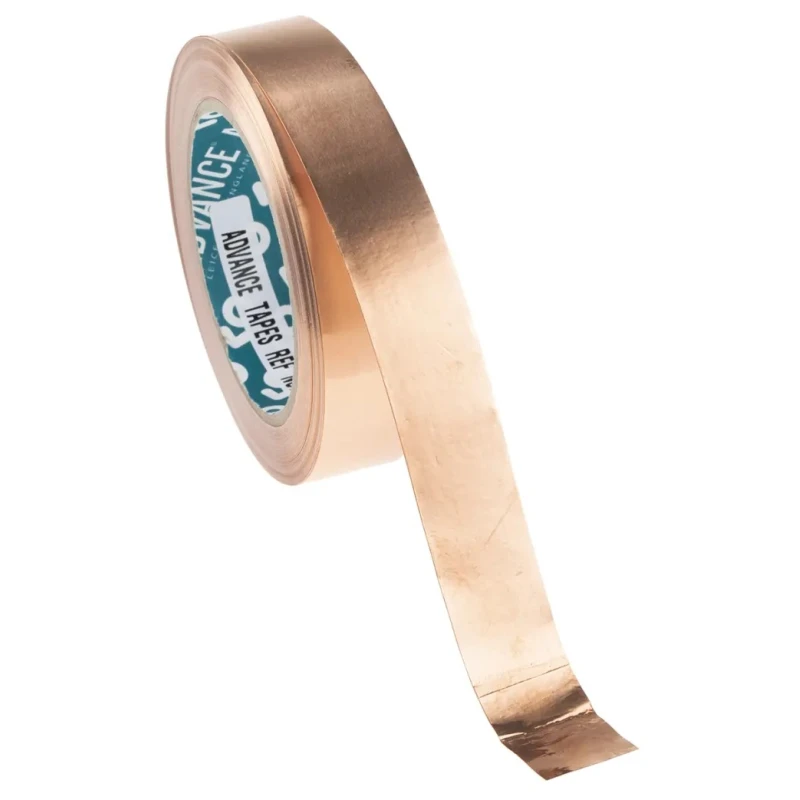 Advance Tapes Conductive Metallic Tape Copper Foil 25mm x 33m 0.06mm Thickness 155°C Max AT526