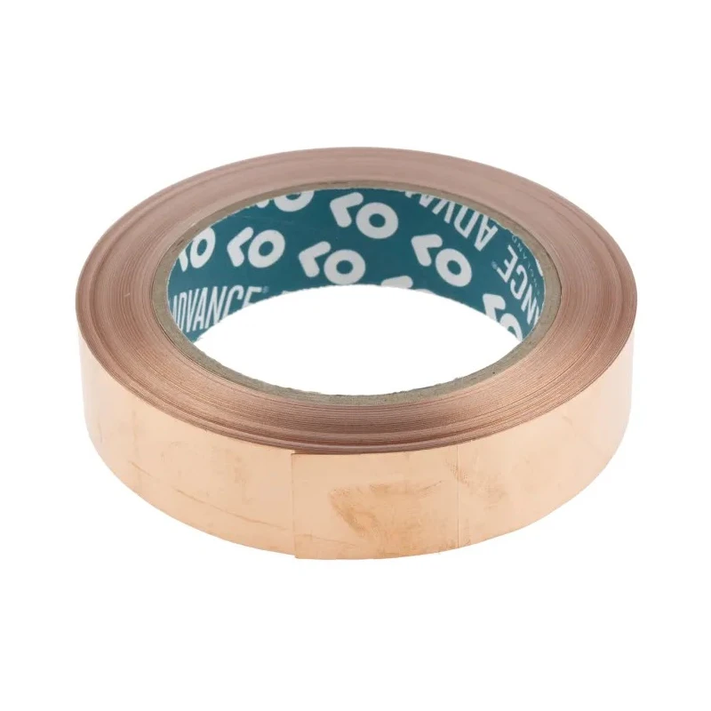 Advance Tapes Conductive Metallic Tape Copper Foil 25mm x 33m 0.06mm Thickness 155°C Max AT526