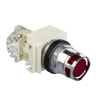 Schneider Electric Harmony 9001K Series Illuminated Push Button Switch, Spring Return, Panel Mount, 30 mm 9001K3L38LRRH13